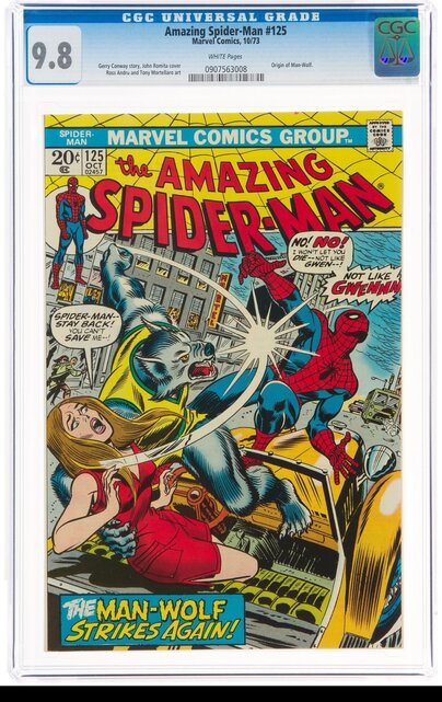 AMAZING SPIDER-MAN #125 CGC 9.8 WHITE PAGE HIGHEST GRADED CGC #0907563008