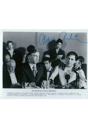 ALAN ARKIN, IN THE CULT FILM THE REURN OF CAPTAIN INVINCIBLE SIGNED 8X10 PHOTO