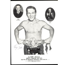 TONY ZALE BOXER 1940'S MIDDLEWEIGHT CHAMP DECEASED SIGNED 8X10 JSA COA #N41780