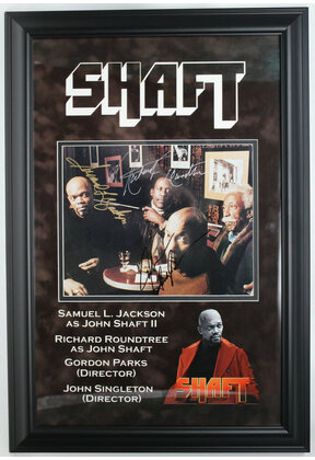 2000 SHAFT MOVIE CAST 4 SIGNATURES, SAMUEL JACKSON, RICHARD ROUNDTREE ++