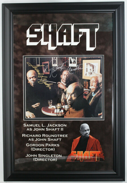 2000 SHAFT MOVIE CAST 4 SIGNATURES, SAMUEL JACKSON, RICHARD ROUNDTREE ++