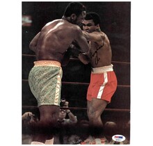 MUHAMMAD ALI SIGNED TWICE (2 SIGS) vs FRAZIER PSA/DNA DOUBLE SIGNED Q06917