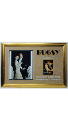 BUGSY ORIGINAL PHOTO SIGNED BY WARREN BEATTY AMD ANNETTE BENING CUSTOM FRAMED