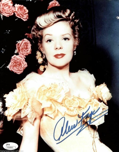 ALICE FAYE (DECEASED) OSCAR WINNER AUTOGRAPH SIGNED 8X10 JSA #N38893