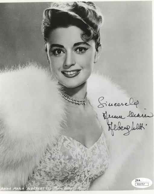 ANNA MARIA ALBERGHETTI, SEXY ITALIAN ACTRESS 8X10 SIGNED JSA AUTHEN. #R66767