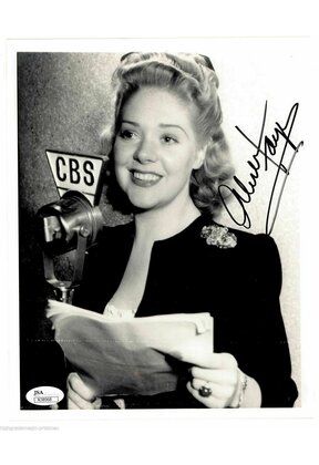 ALICE FAYE (DECEASED) OSCAR WINNER CBS PROMO AUTOGRAPH SIGNED 8X10 JSA #N38968
