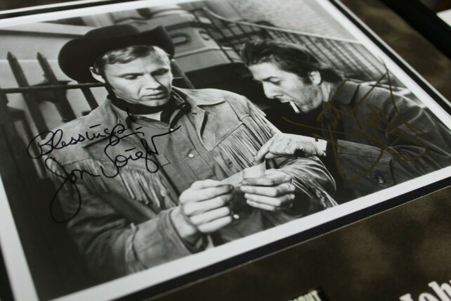 DUSTIN HOFFMAN AND JON VOIGHT "MIDNIGHT COWBOY" SIGNED AND FRAMED