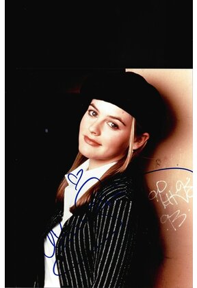 ALICE SILVERSTONE AUTOGRAPHED SIGNED 8X10 COLOR PRESS PHOTO BLACK HAT