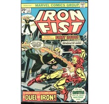 IRON FIST #1 HIS FIRST SOLO SERIES ART BY JOHN BYRNE! 1975 MVS STAMP INTACT!