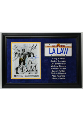 LA LAW CAST HAMLIN, BERSEN, EIKENBERRY, TUCKER SIGNED CUSTOM FRAMED 9 SIGS !