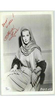 ARLENE DAHL OSCAR WINNER "SHE PLAYED WITH FIRE" PROMO SIGNED 8X10 JSA #P41581
