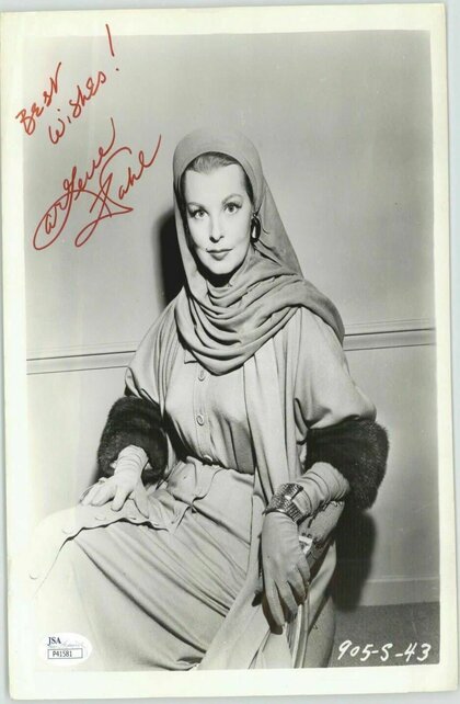 ARLENE DAHL OSCAR WINNER "SHE PLAYED WITH FIRE" PROMO SIGNED 8X10 JSA #P41581