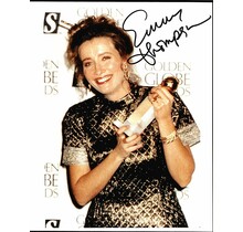 EMMA THOMPSON AUTOGRAPHED SIGNED 8X10 CLUTCHING THE GOLDEN GLOBE W/COA