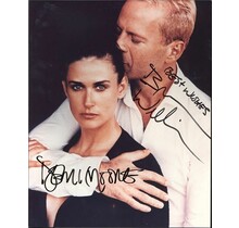 BRUCE WILLIS AND DEMI MOORE SIGNED AUTOGRAPHED 8X10 WITH COA