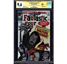 FANTASTIC FOUR ANNUAL #2 CGC 9.6 WHITE SS STAN LEE SIGNED TWICE, KIRBY SIG ON PAGE 1 WITH QR CODE