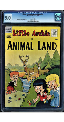 LITTLE ARCHIE IN ANIMAL LAND #1 CGC 5.0 WHITE PAGES CGC #1223019004 SCARCE !