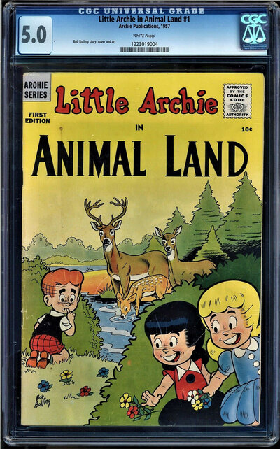 LITTLE ARCHIE IN ANIMAL LAND #1 CGC 5.0 WHITE PAGES CGC #1223019004 SCARCE !