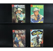 Western Action Bundle-Lone Ranger #72 Roy Rogers & Trigger 93,104 Rin Tin Tin 20