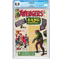 AVENGERS #8 CGC 8.0 UK EDITION 1ST APP OF KANG THE CONQUEROR CGC #1292897017