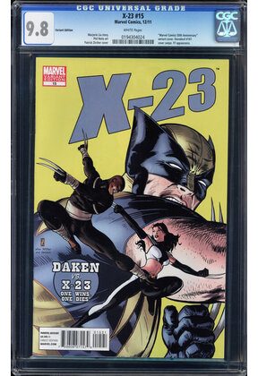 X-23 #15 CGC 9.8 VARIANT EDTION WHITE MARVEL 5OTH ANNIVERSARY COVER #0194304024