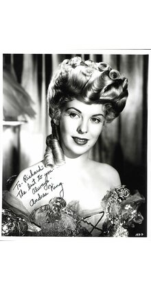 ANDREA KING (DECEASED) EVENING GOWN SIGNED PHOTO AUTOGRAPHED W/COA 8X10