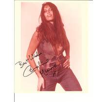 CAROLINE MUNRO ONE BUTTON VEST SIGNED PHOTO AUTOGRAPHED W/COA 8X10