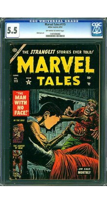 MARVEL TALES #115 CGC 5.5 OWW "THE MAN WITH NO FACE" CGC #1197396002