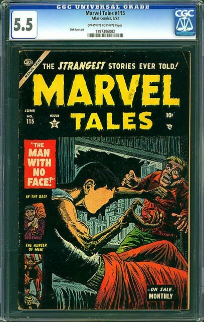 MARVEL TALES #115 CGC 5.5 OWW "THE MAN WITH NO FACE" CGC #1197396002