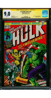 INCREDIBLE HULK #181 CGC 9.0 WHITE SS STAN LEE SIGNED CGC #1596241004