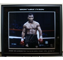 IRON MIKE TYSON HEAVY WEIGHT BOXING CHAMP SIGNED 8X10 CUSTOM FRAMED