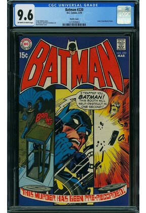 BATMAN #220 CGC 9.6 2ND HIGHEST GRADED PACIFIC COAST PEDIGREE CGC #1272978003