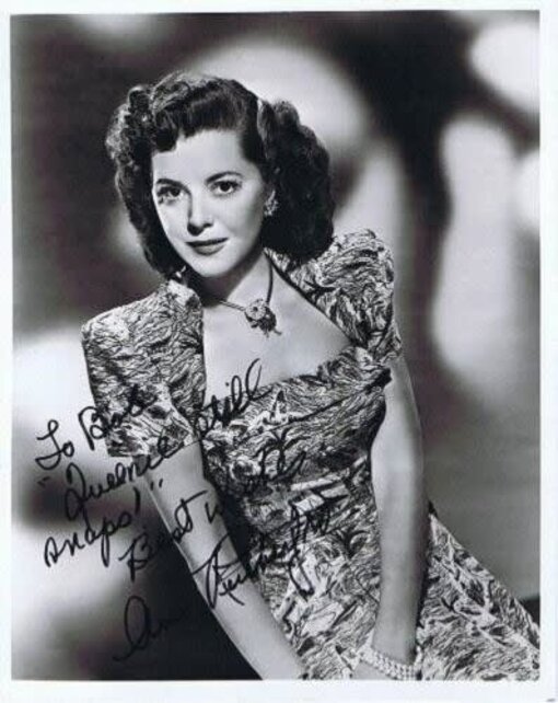 ANN RUTHERFORD, PRETTY,  SIGNED ACTRESS,  AND INSCRIBED 8X10 WITH COA