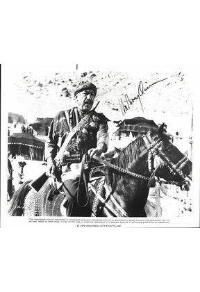 ANTHONY QUINN ACTOR, WRITER AUTOGRAPHED SIGNED 8X10 UNIVERSAL PRESS SHEET