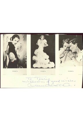 ANNABELLA (SUZZANNE GEORGETTE CHARPENTIER) TRIPLE SHOT PAGE SIGNED W/COA