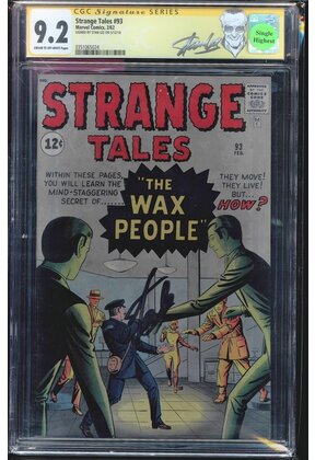 STRANGE TALES #93 CGC 9.2 SIG SERIES STAN LEE SIGNED CGC #0351065024