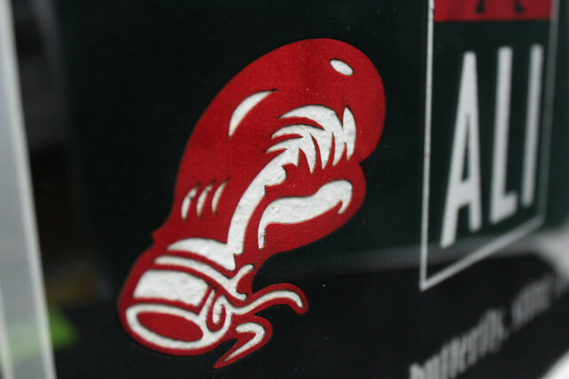 MUHAMMAD ALI IN TRAINING SWINGING A BIG AXE. SIGNED ! FRAMED