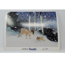 WALT DISNEY'S BAMBI & MOM IN SNOW LOBBY CARD GREAT CONDITION !!!