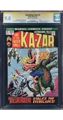 ASTONISHING TALES #12 CGC 9.0 SS STAN LEE 2ND APP MAN-THING CGC #1203281005