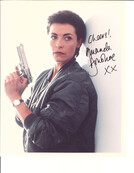 AMANDA DONOHOE WITH A GUN SIGNED PHOTO AUTOGRAPHED W/COA 8X10