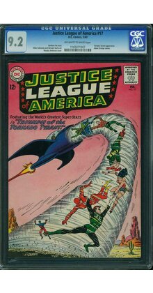 JUSTICE LEAGUE OF AMERICA #17 CGC 9.2 OWW ADAM STRANGE CAMEO CGC #1165071007