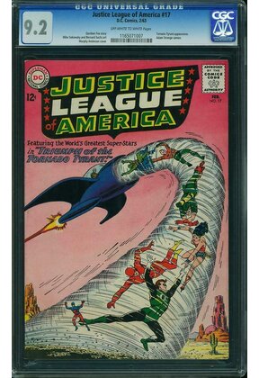 JUSTICE LEAGUE OF AMERICA #17 CGC 9.2 OWW ADAM STRANGE CAMEO CGC #1165071007