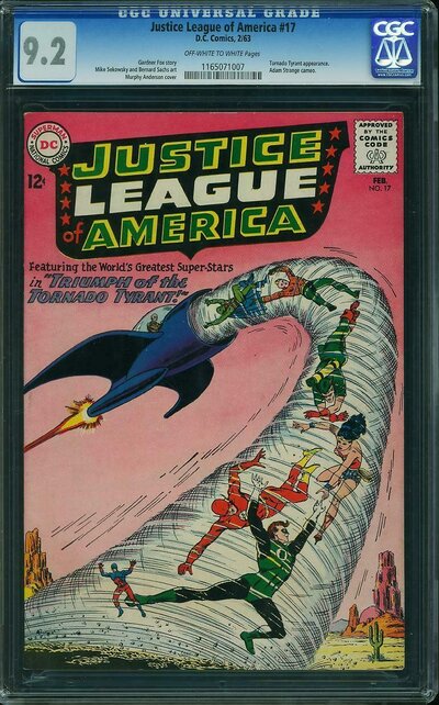 JUSTICE LEAGUE OF AMERICA #17 CGC 9.2 OWW ADAM STRANGE CAMEO CGC #1165071007