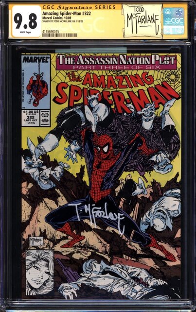 AMAZING SPIDER-MAN #322 CGC 9.8 WHITE SS TODD MCFARLANE #4165690015