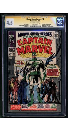 MARVEL SUPER-HEROES #12 CGC 4.5 SS  STAN LEE ORG & 1ST CAPT. MARVEL CGC #1206677018