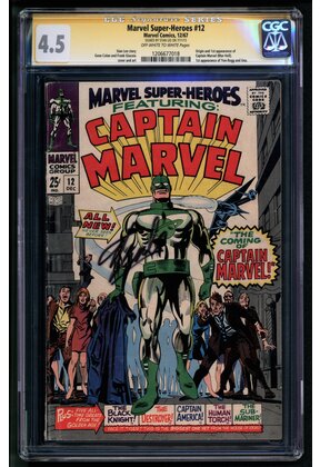 MARVEL SUPER-HEROES #12 CGC 4.5 SS  STAN LEE ORG & 1ST CAPT. MARVEL CGC #1206677018