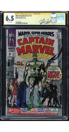 MARVEL SUPER-HEROES #12 CGC 6.5 SS  STAN LEE ORG & 1ST CAPT. MARVEL CGC #1206553003
