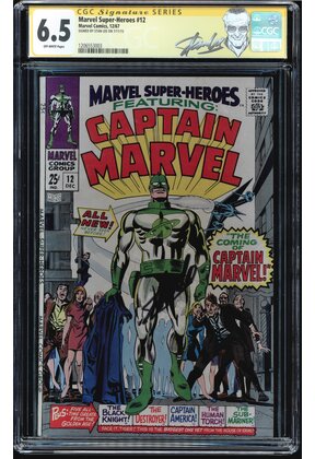 MARVEL SUPER-HEROES #12 CGC 6.5 SS  STAN LEE ORG & 1ST CAPT. MARVEL CGC #1206553003
