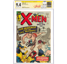 X-MEN #6  CGC 9.4 OWW  SS  STAN LEE SIGNED SUB-MARINER APP. #1578212005