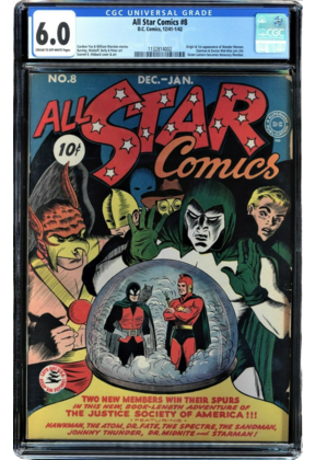ALL STAR COMICS #8 CGC 6.0  TOP 90% GRADED ORIGIN & 1ST APPEARANCE OF WONDER WOMAN #1132814002