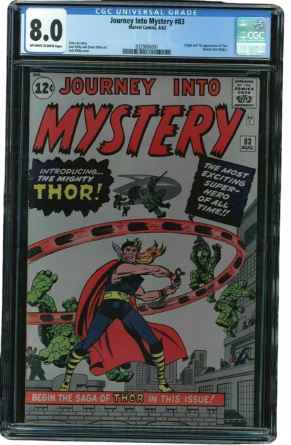 JOURNEY INTO MYSTERY #83  CGC 8.0 OW/W 1ST APP AND ORIGIN THOR CGC #0329806001